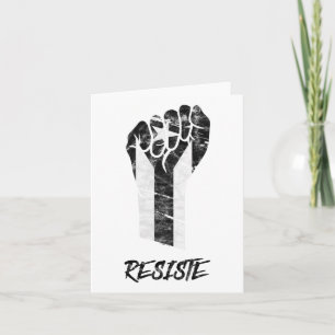 Resist Black Puerto Rico Flag Resiste Fist Fist Pu Card
