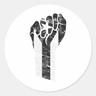 Resist Black Puerto Rico Flag Resiste Fist Puño  Classic Round Sticker