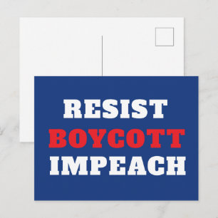 Resist Boycott Impeach Postcard