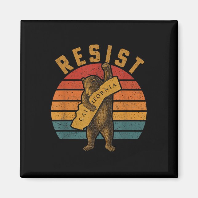 Resist California Bear  Magnet (Front)