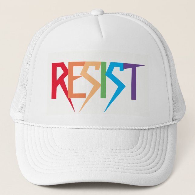 Resist Colourful Rainbow Trucker Hat (Front)