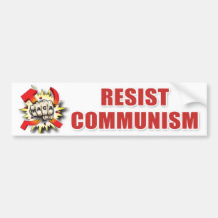 RESIST COMMUNISM Smashed Hammer and Sickle Pro USA Bumper Sticker