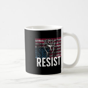 Resist Distressed Upside Down American Flag Usa Coffee Mug