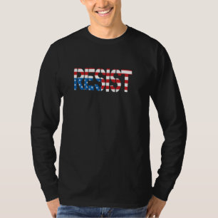 Resist Distressed Upside Down American Flag USA T-Shirt