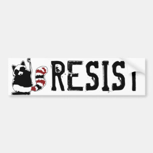 Resist Donald Trump Raccoon "Resist Fist" Bumper Sticker