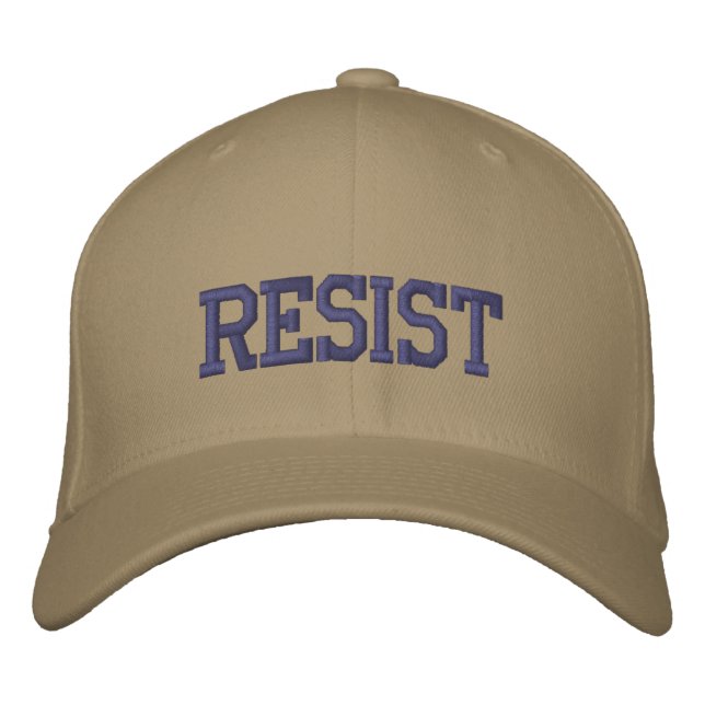 Resist Embroidered Hat, Basic Flexfit Wool Cap (Front)