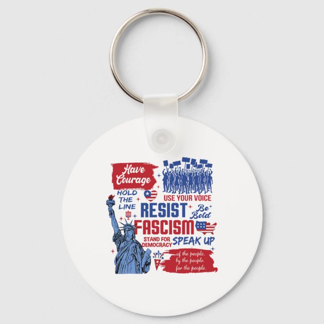 Resist Fascism 2  Keychain (Front)