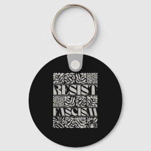 Resist Fascism Boho Floral Subtle Anti Trump Socia Keychain