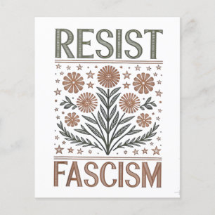 Resist Fascism Floral Transgender LGBTQ Anti-Trump Flyer