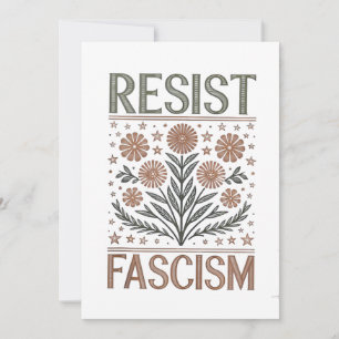 Resist Fascism Floral Transgender LGBTQ Anti-Trump Invitation