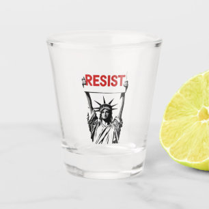 Resist Fascism Floral Transgender LGBTQ Anti-Trump Shot Glass