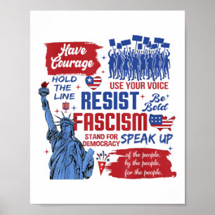 Resist Fascism Liberal Activist Anti-trump 4th Of Poster