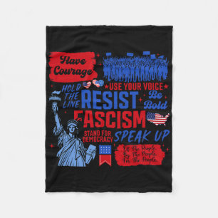 Resist Fascism Liberal Activist Statue Of Liberty  Fleece Blanket
