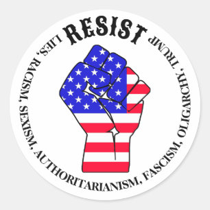 Resist Fascism, Oligarchy, Anti-Trump Classic Round Sticker