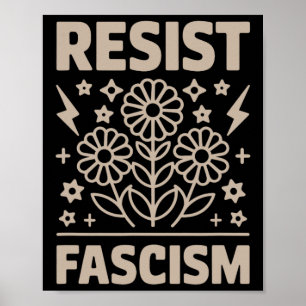 Resist Fascism Protest Trump Anti Trump 12 Poster