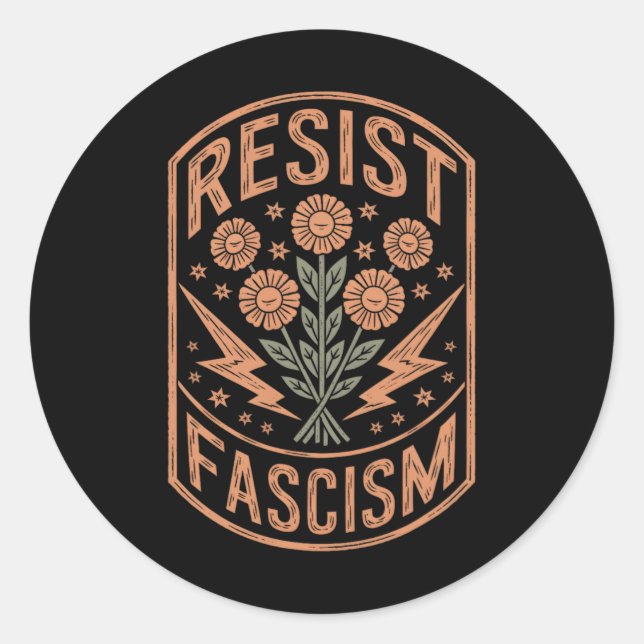Resist Fascism Protest Trump Anti Trump  Classic Round Sticker (Front)