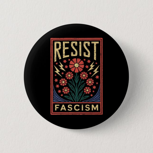 Resist Fascism Protest Trump Anti Trump Premium  2 Inch Round Button (Front)
