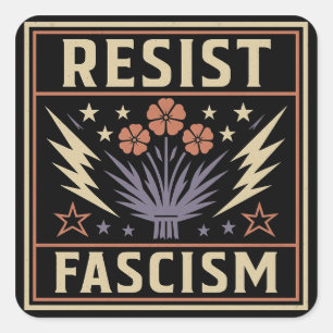 RESIST FASCISM SQUARE STICKER