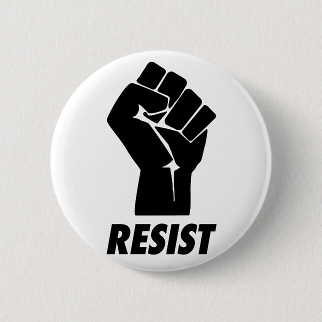 resist fist 2 inch round button (Front)