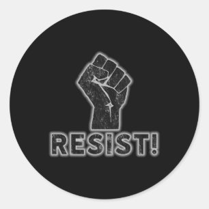 Resist Fist Activist Protest Strength Political Gi Classic Round Sticker