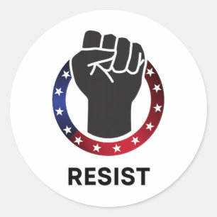Resist Fist Anti Trump Protest Political - Resist Classic Round Sticker