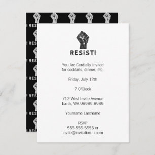 Resist Fist Invitation