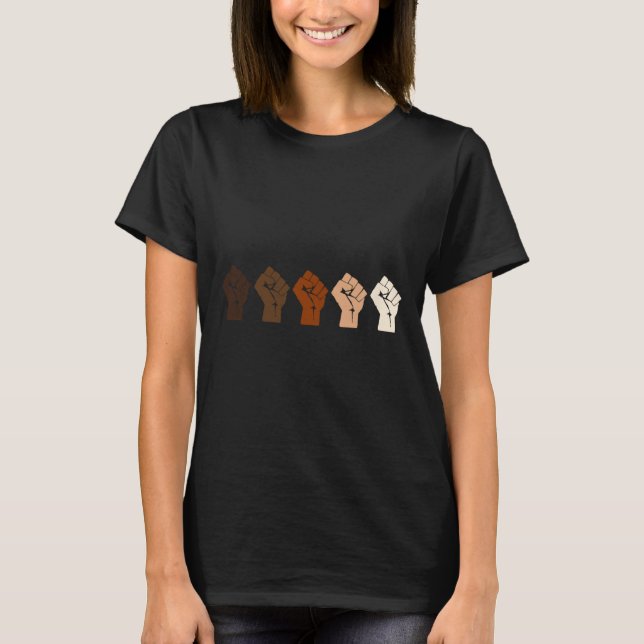 Resist Fist Multi Skin Tone  T-Shirt (Front)