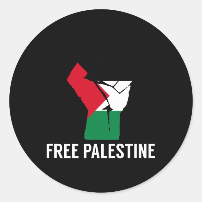 Resist Fist Palestinian Flag - Free Palestine  Classic Round Sticker (Front)