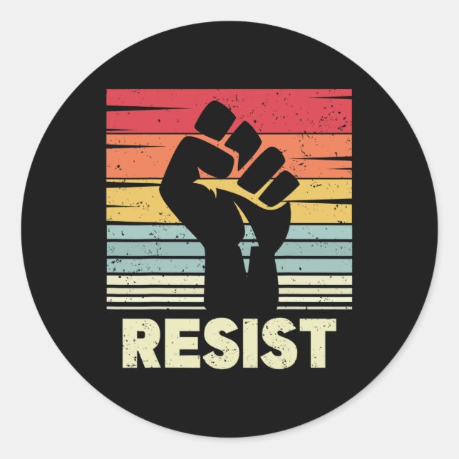 Resist Fist Pride Resist Fist Resistance  Classic Round Sticker (Front)