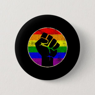 Resist Fist Rainbow Lesbian Gay Lgbt Strength Powe 2 Inch Round Button