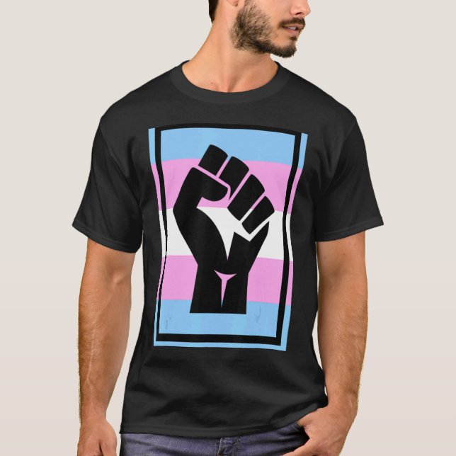 Resist Fist Transgender Flag Trans Pride T-Shirt (Front)