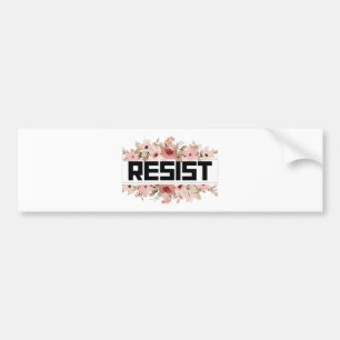RESIST Floral Anti Trump Political Protest Bumper Sticker