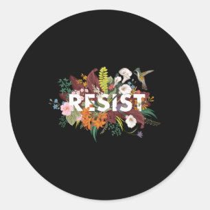 Resist Floral Anti Trump Political Protest Classic Round Sticker