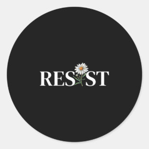 Resist Floral Anti Trump Political Protest  Classic Round Sticker