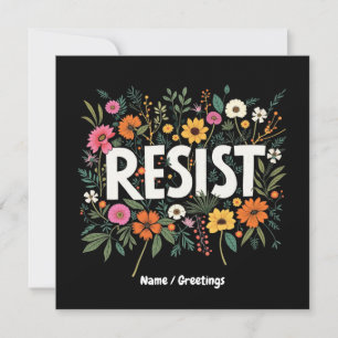 RESIST Floral Anti-Trump Political Protest  Invitation
