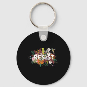 Resist Floral Anti Trump Political Protest Keychain