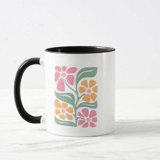 RESIST Floral Anti Trump Political Protest  Mug (Left)