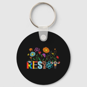 Resist Floral Anti Trump Political Protest Not My  Keychain