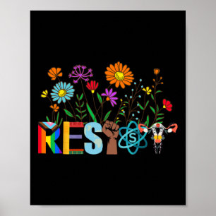Resist Floral Anti Trump Political Protest Not My Poster