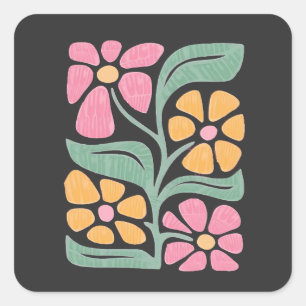 RESIST Floral Anti Trump Political Protest  Square Sticker