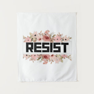 RESIST Floral Anti Trump Political Protest Tapestry