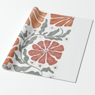 RESIST Floral Anti Trump Political Protest Wrapping Paper