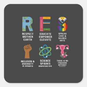 Resist Floral LGBTQ Rights Trans Equality  Square Sticker