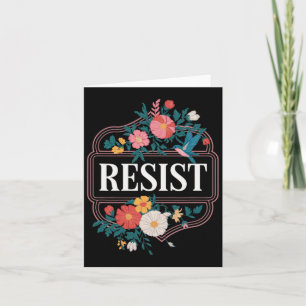 Resist Floral Protest Trump Anti Trump 3  Card