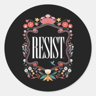 Resist Floral Protest Trump Anti Trump Classic Round Sticker