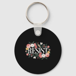 Resist Floral Protest Trump Anti Trump Premium  Keychain