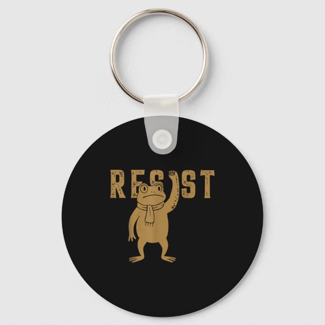 Resist Frog Rtland Frog Protest For Men Women  Keychain (Front)