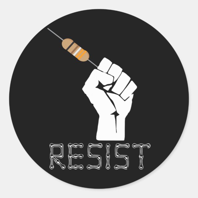 Resist Funny Gift Electrical Engineers Electrician Classic Round Sticker (Front)
