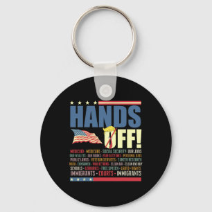 Resist Hands Off Protest Anti Trump Keychain