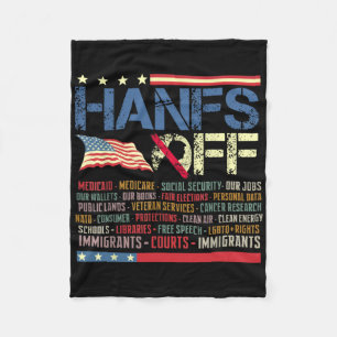 Resist Hands Off Protest Social Security And Medic Fleece Blanket